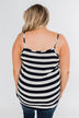 Give It To Me Striped Tank Top- Navy