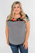 Floral Fever Short Sleeve Stripe and Floral Top - Navy
