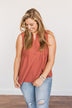 Never Ending Bliss Sleeveless Blouse- Terracotta