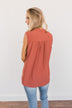 Never Ending Bliss Sleeveless Blouse- Terracotta