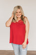 A Shining Moment Lace Tank Top- Red