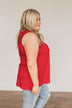 A Shining Moment Lace Tank Top- Red