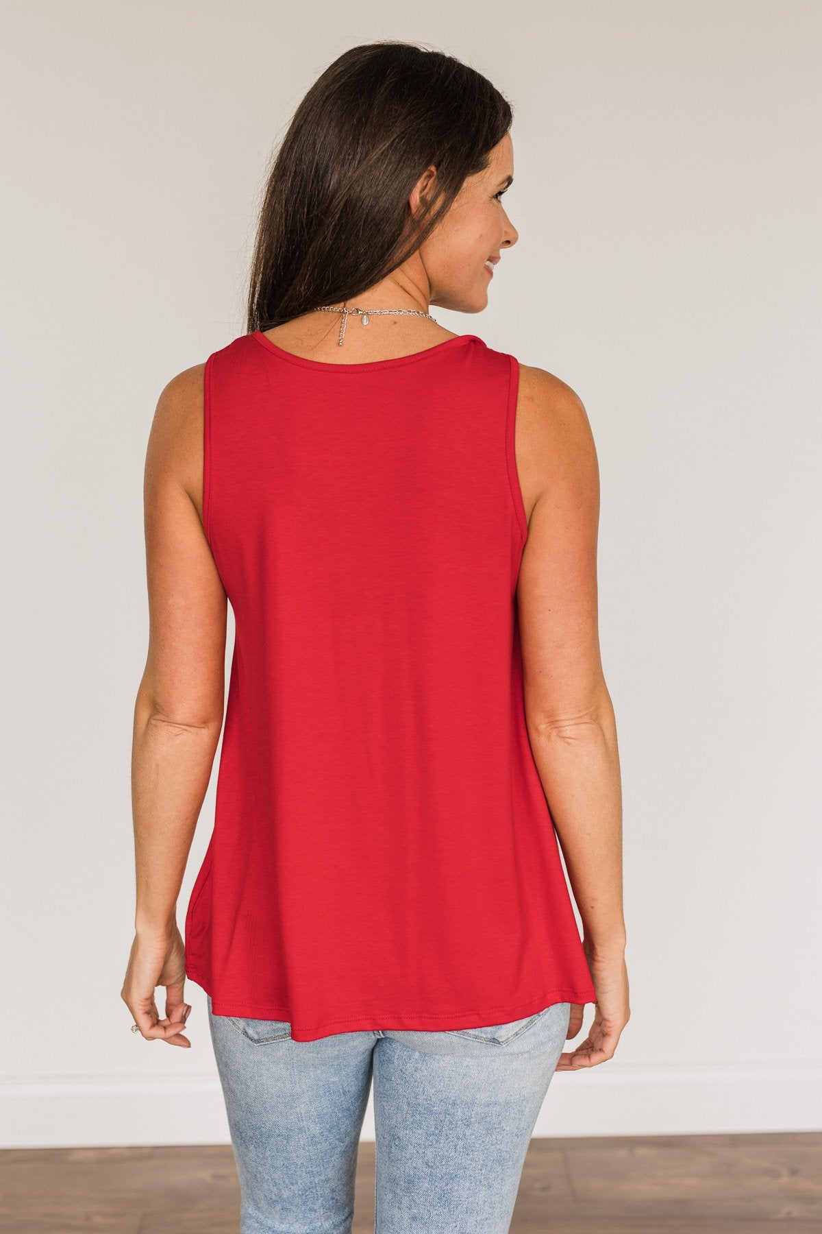 A Shining Moment Lace Tank Top- Red