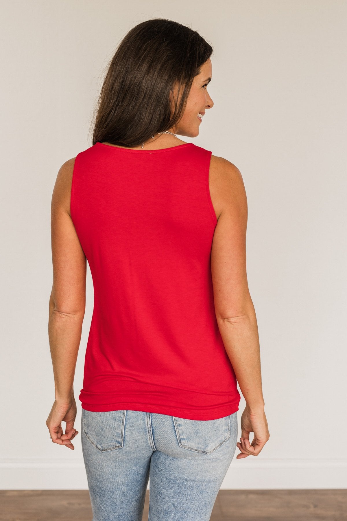 Places to Go Criss Cross Tank Top- Red