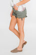 C'est Toi Distressed Shorts- Moss