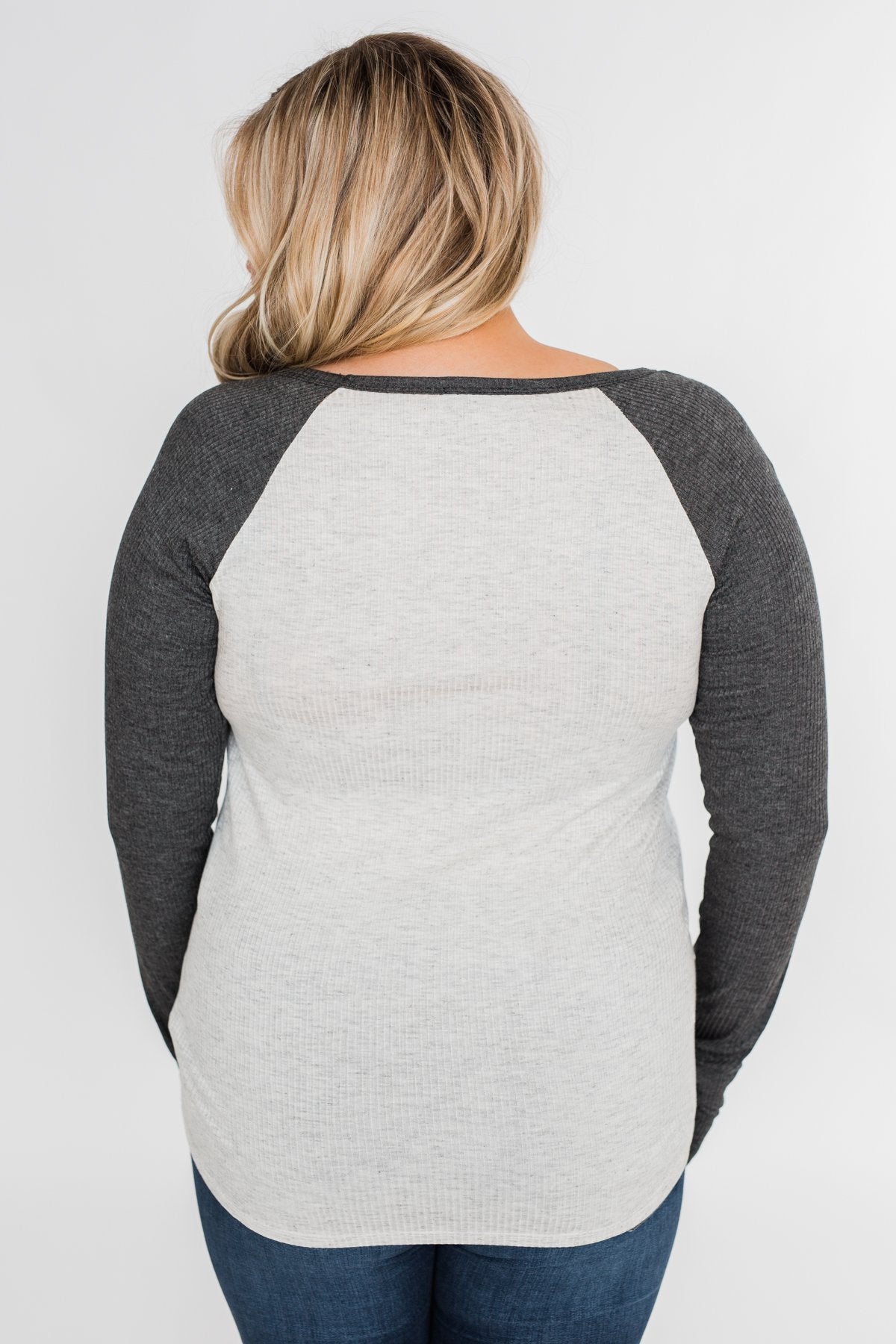 Greetings to You  Ribbed Top- Grey
