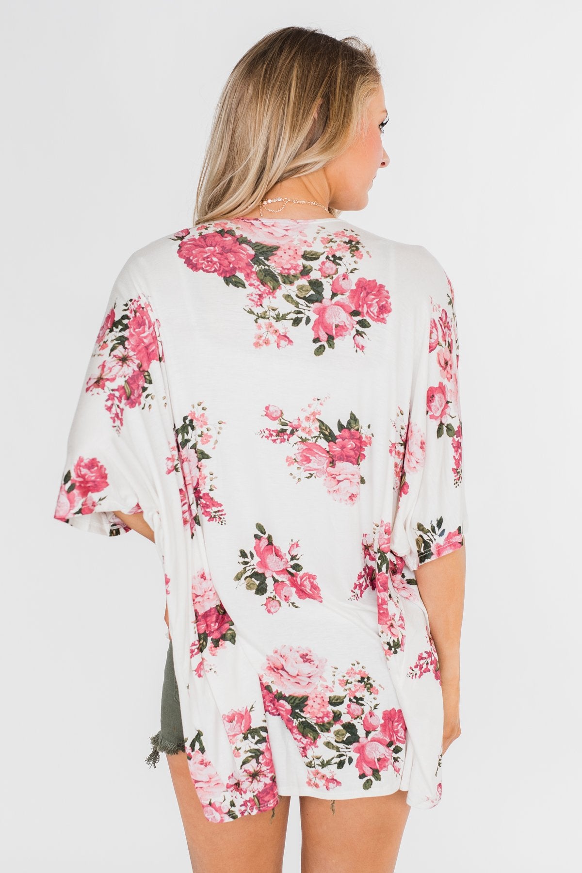 You Make Me Speechless Floral Kimono- Ivory