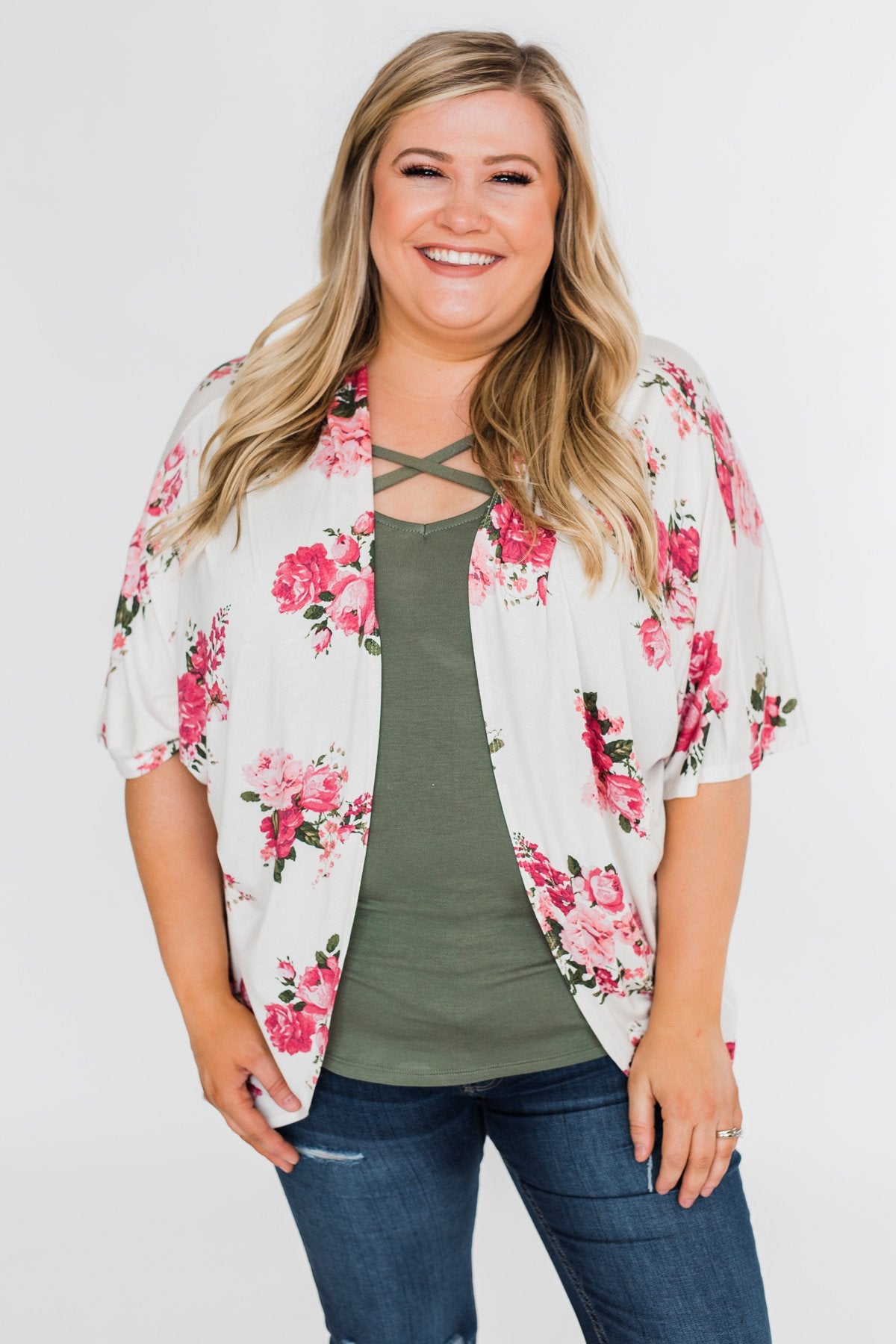You Make Me Speechless Floral Kimono- Ivory