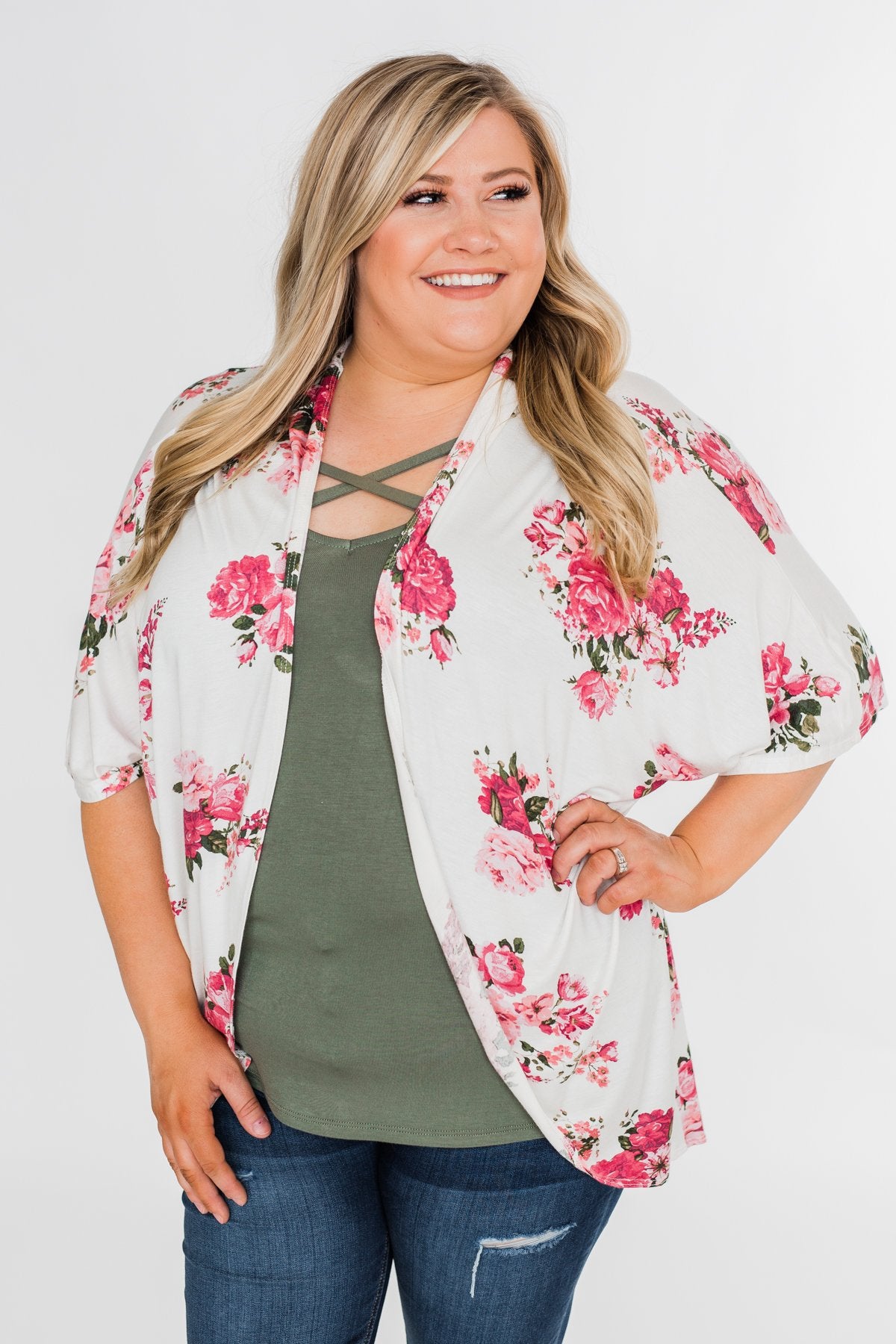 You Make Me Speechless Floral Kimono- Ivory