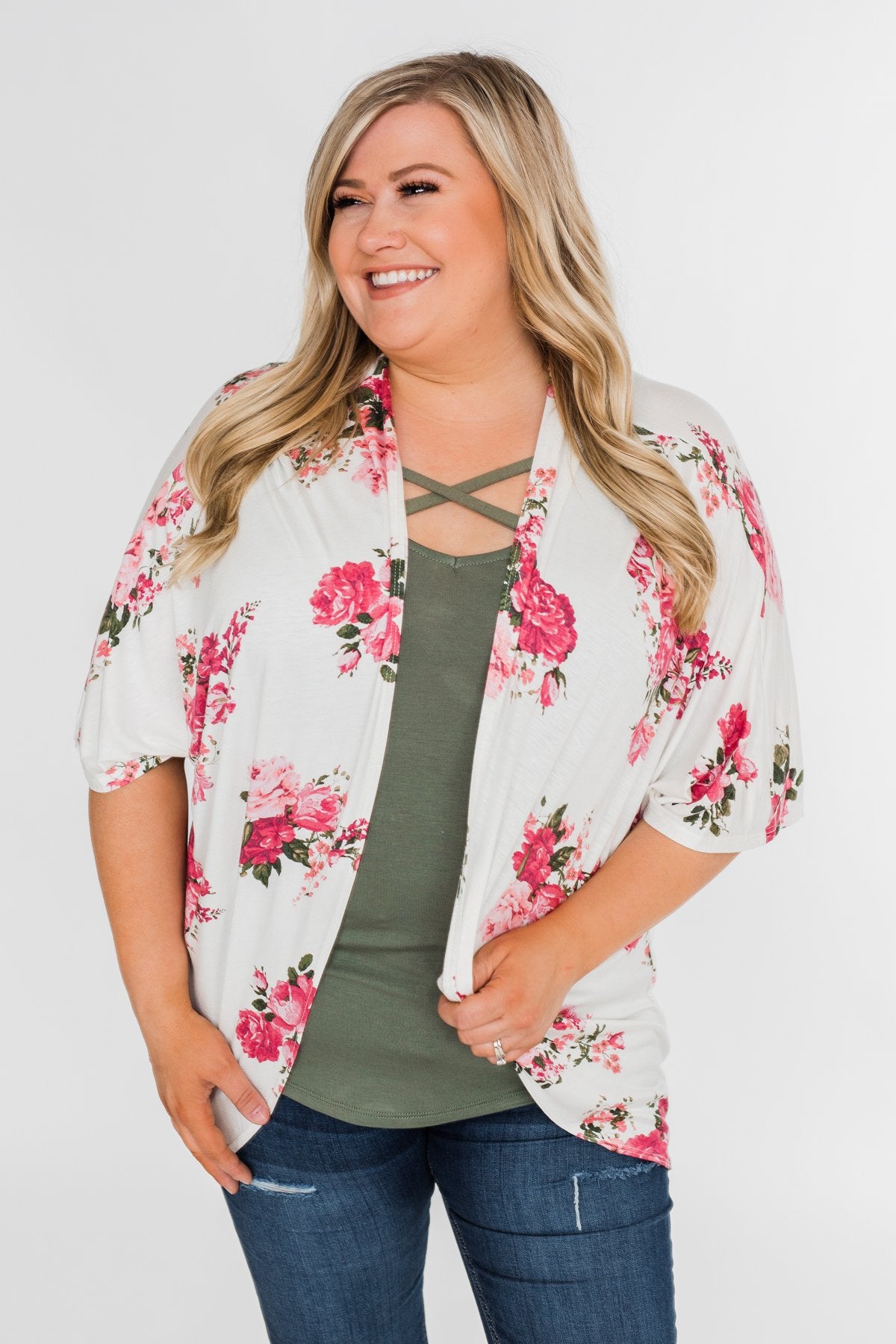 You Make Me Speechless Floral Kimono- Ivory