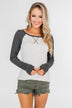 Greetings to You  Ribbed Top- Grey