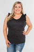 Seeing Spots Ruffle Tank Top- Charcoal & Multi