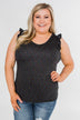 Seeing Spots Ruffle Tank Top- Charcoal & Multi