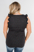 Seeing Spots Ruffle Tank Top- Charcoal & Multi