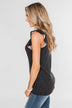 Seeing Spots Ruffle Tank Top- Charcoal & Multi