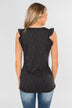 Seeing Spots Ruffle Tank Top- Charcoal & Multi