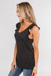 Seeing Spots Ruffle Tank Top- Charcoal & Multi