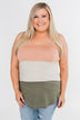 Unforgettable Racerback Color Block Tank Top- Blush