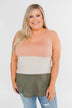 Unforgettable Racerback Color Block Tank Top- Blush