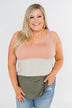 Unforgettable Racerback Color Block Tank Top- Blush