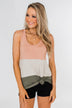 Unforgettable Racerback Color Block Tank Top- Blush