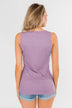 5 Button Henley Tank Top- Dusty Purple