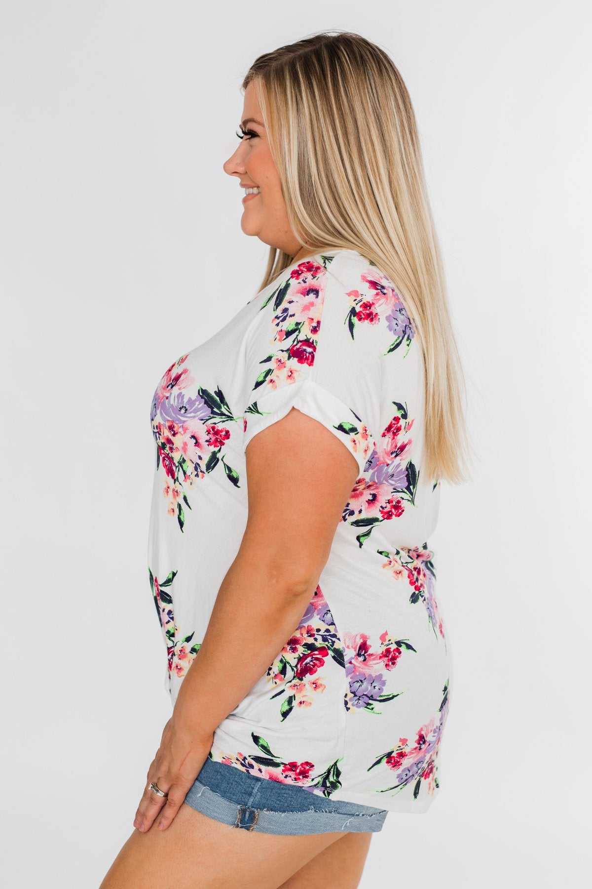 Look at You Floral Twist Top- Ivory