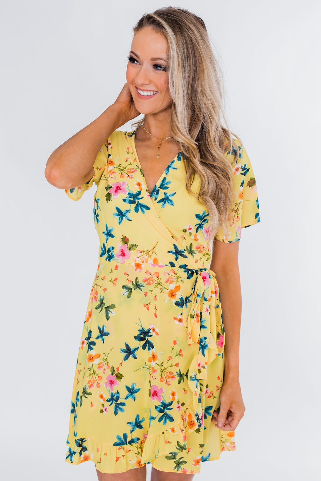 Summer Sun Wrap Dress- Yellow Summer Sun Wrap Dress- Yellow