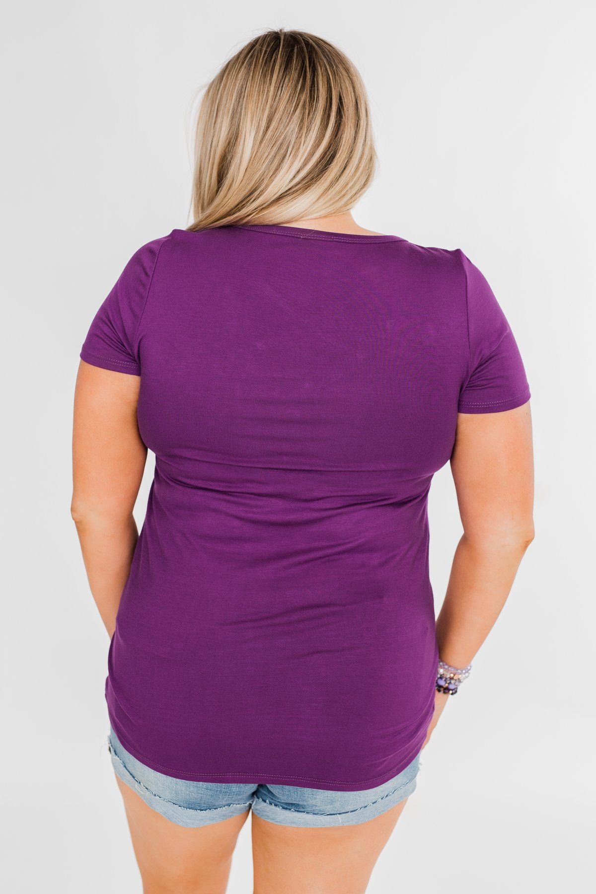 Meet Me Here Short Sleeve Top- Purple