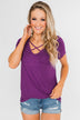Meet Me Here Short Sleeve Top- Purple