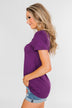 Meet Me Here Short Sleeve Top- Purple