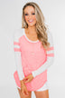Long Sleeve Raglan Top- Neon Pink