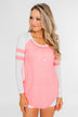Long Sleeve Raglan Top- Neon Pink