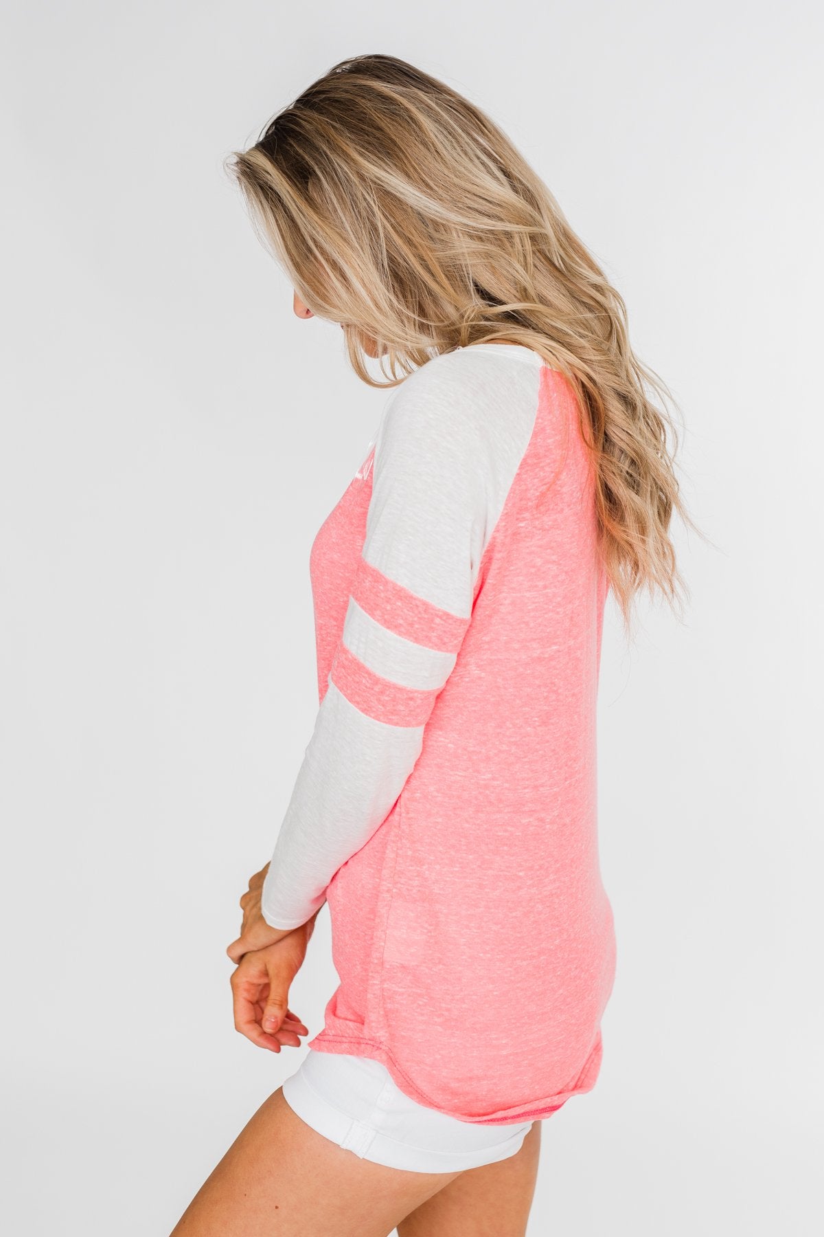 Long Sleeve Raglan Top- Neon Pink – The Pulse Boutique