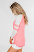 Long Sleeve Raglan Top- Neon Pink