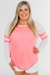 Long Sleeve Raglan Top- Neon Pink