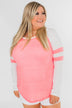 Long Sleeve Raglan Top- Neon Pink