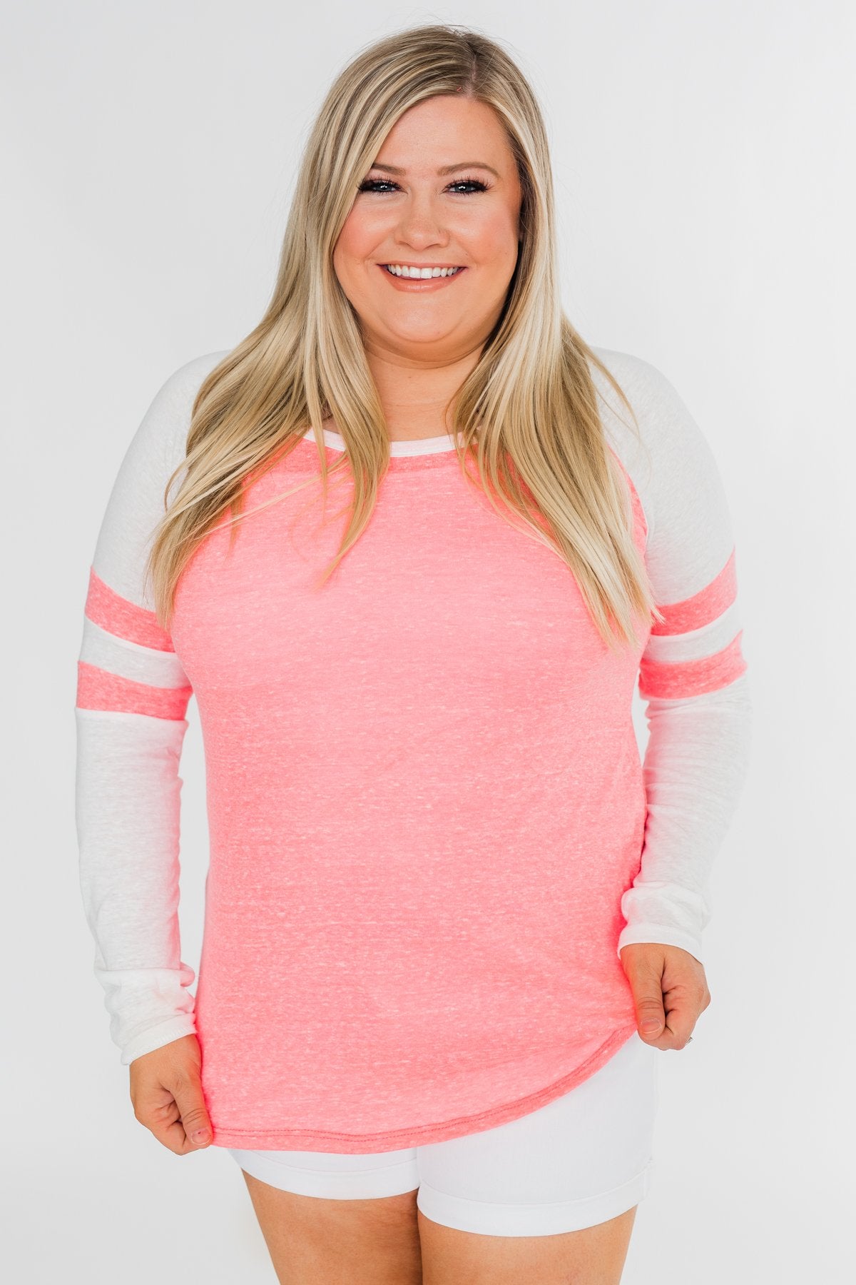Long Sleeve Raglan Top- Neon Pink – The Pulse Boutique