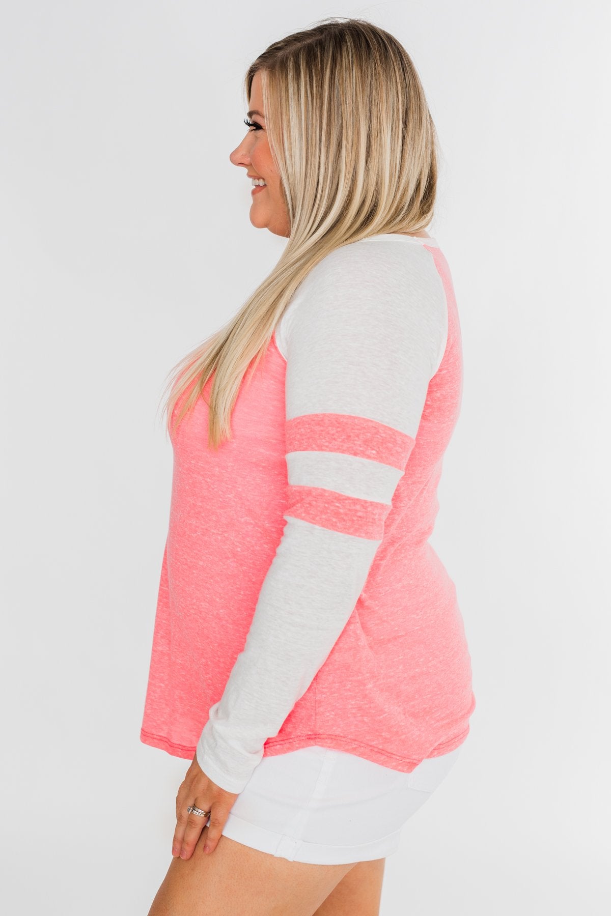 Long Sleeve Raglan Top- Neon Pink – The Pulse Boutique
