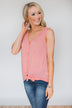 Everyday Button Tie Tank Top- Pink