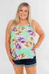 Another Day in Paradise Floral Tank Top- Bright Mint