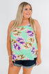 Another Day in Paradise Floral Tank Top- Bright Mint