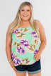 Another Day in Paradise Floral Tank Top- Bright Mint