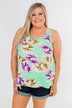Another Day in Paradise Floral Tank Top- Bright Mint