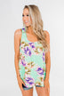Another Day in Paradise Floral Tank Top- Bright Mint