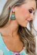 Bohemian Elephant & Tassel Earrings- Blue & Green