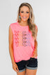 "Vacay" Graphic Tank Top- Neon Pink