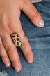 Adjustable Leopard Print Gold Ring