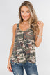 Crazy for Camo Front Twist Tank Top