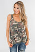 Crazy for Camo Front Twist Tank Top